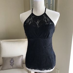 Black Floral Lace Top